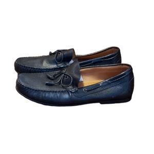 Massimo Dutti Men's Black Leather Loafers Size 45 EU